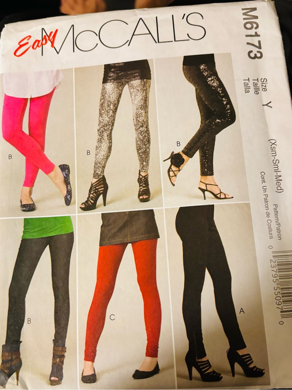 Easy McCall’s M6173 Leggings Pants Size XS-M New Uncut